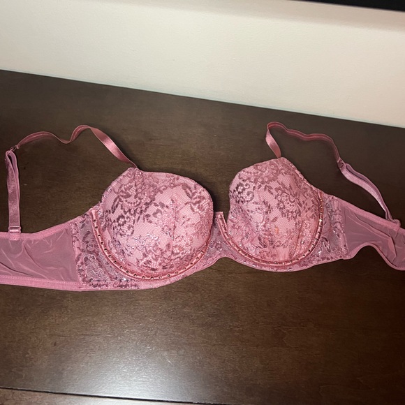 Victoria’s Secret Very Sexy Pink Rhinestone Underwire Lingerie Bra, Size 34C - Picture 11 of 14